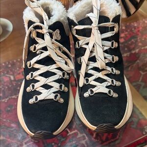 Sorel Black and Cream Winter Sneakers